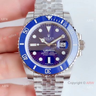 (EW Factory) Swiss Grade Rolex Submariner SS Blue Ceramic Jubilee EW 3135 Watch Super Clone